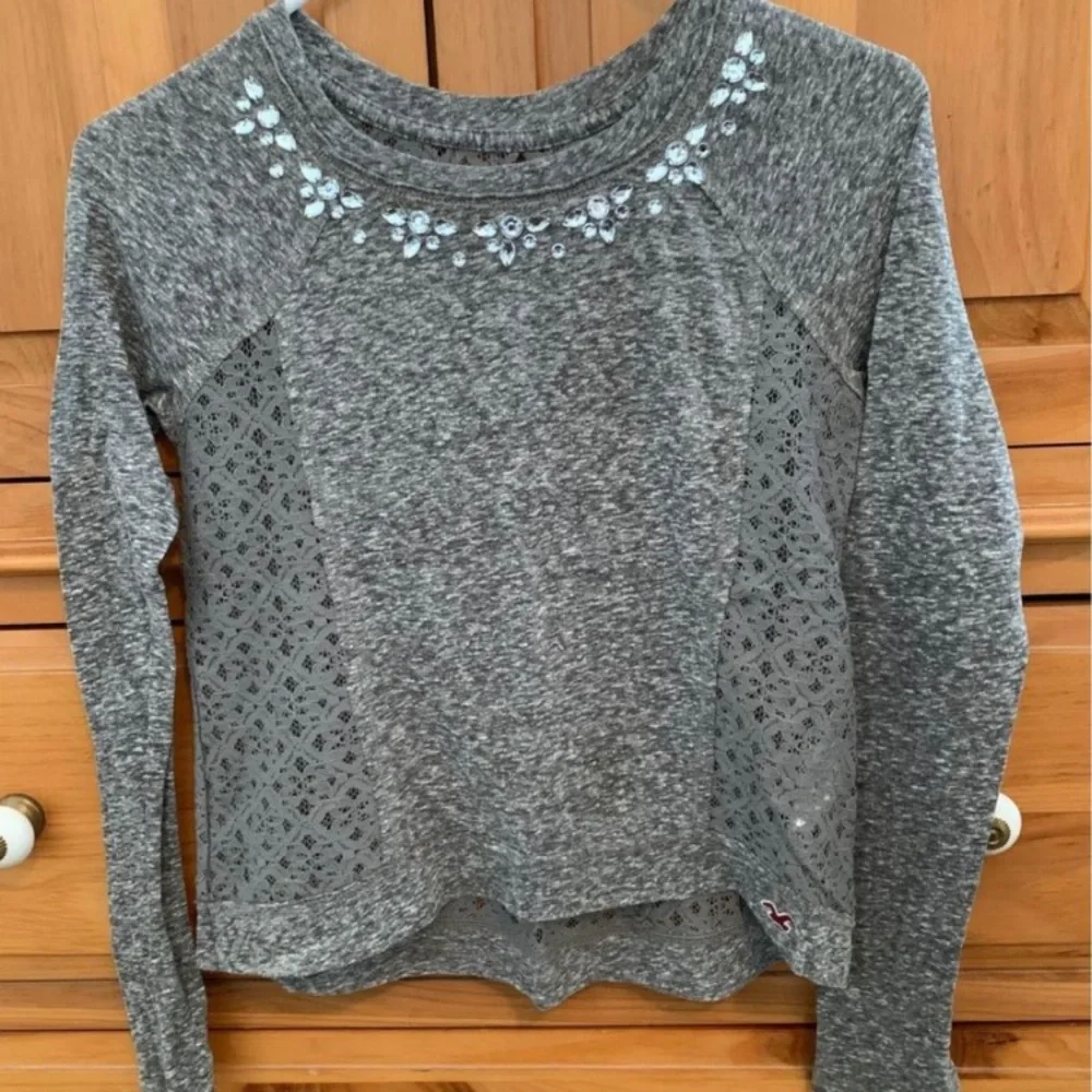 Hollister Shirt With Lace and Gemstones - Size XS